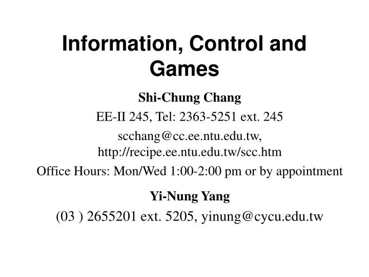 information control and games