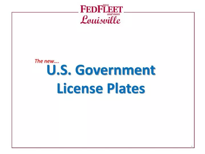 u s government license plates
