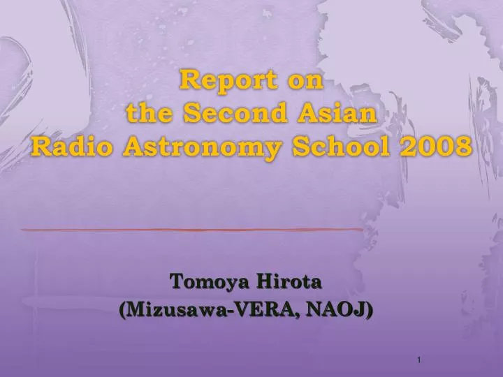 report on the second asian radio astronomy school 2008