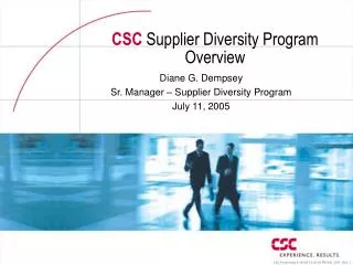 CSC Supplier Diversity Program Overview