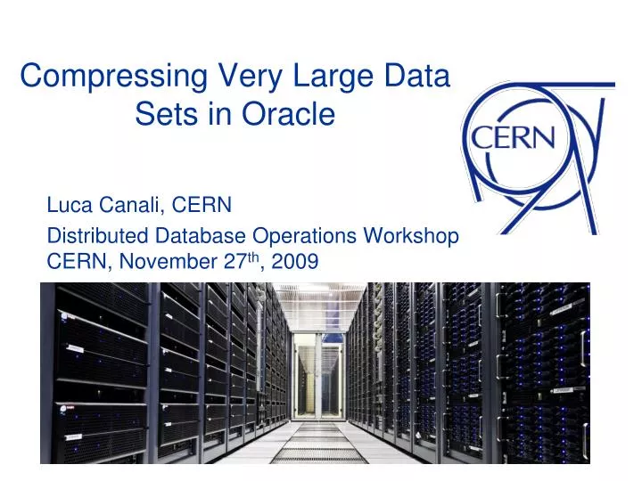 compressing very large data sets in oracle