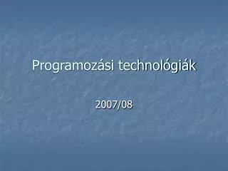 programoz si technol gi k