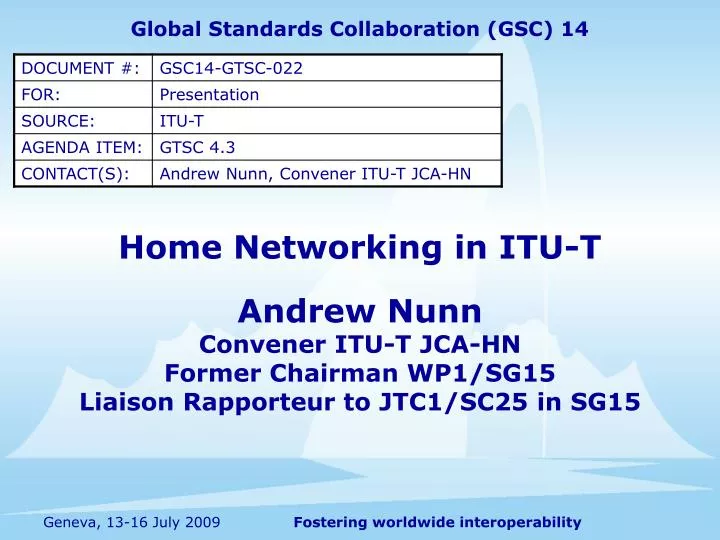 home networking in itu t