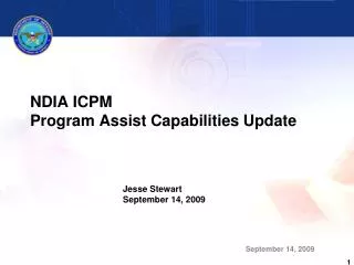 NDIA ICPM Program Assist Capabilities Update