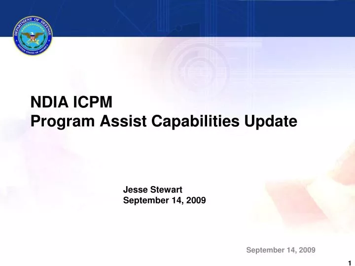 ndia icpm program assist capabilities update