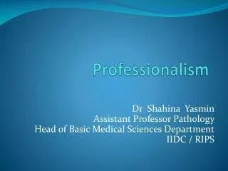 Professionalism