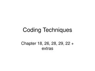 Coding Techniques