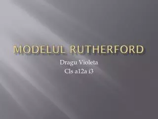 modelul rutherford