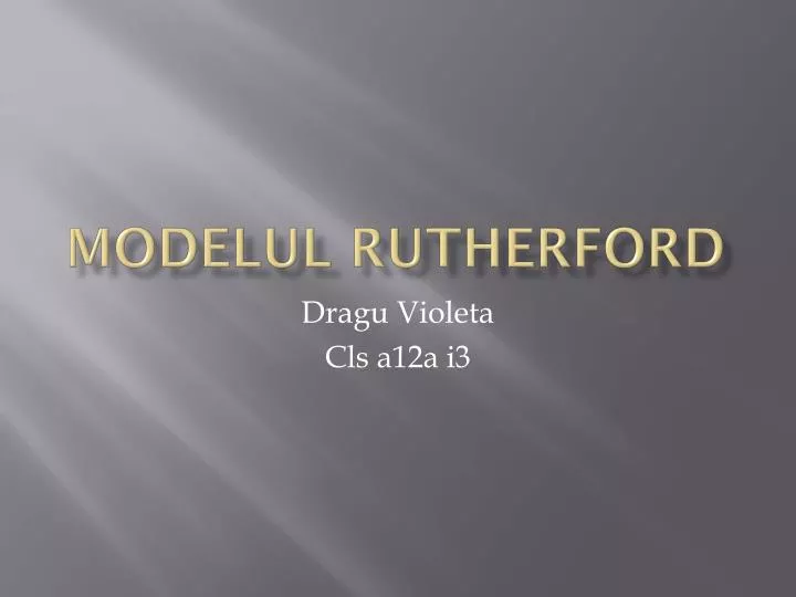 modelul rutherford