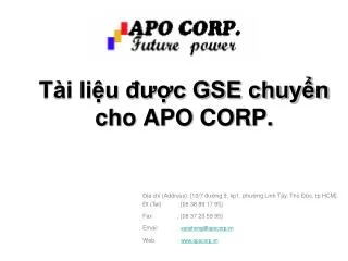 t i li u c gse chuy n cho apo corp