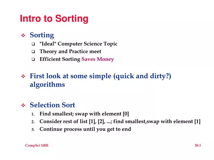 intro to sorting