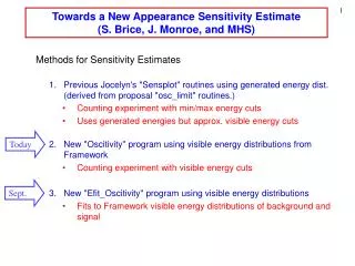 Towards a New Appearance Sensitivity Estimate (S. Brice, J. Monroe, and MHS)