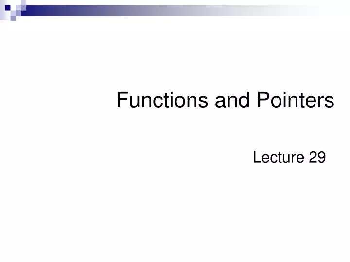 functions and pointers