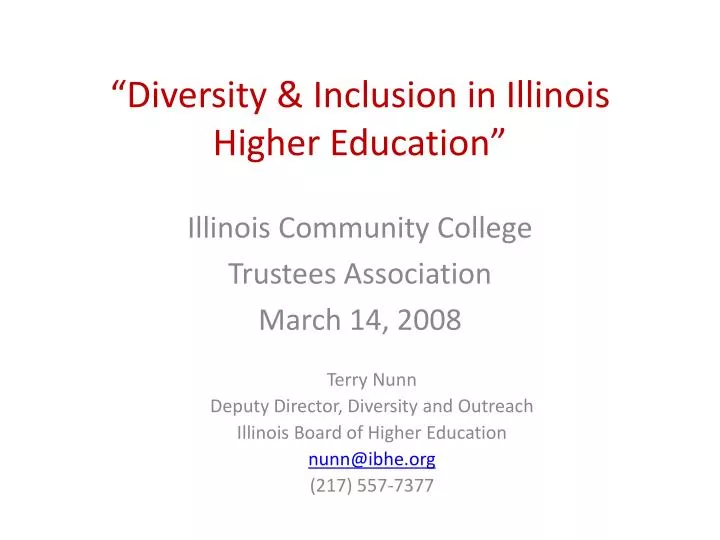 diversity inclusion in illinois higher education