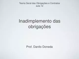 inadimplemento das obriga es