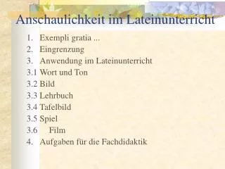 anschaulichkeit im lateinunterricht