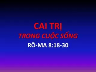 cai tr trong cu c s ng