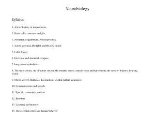 Neurobiology