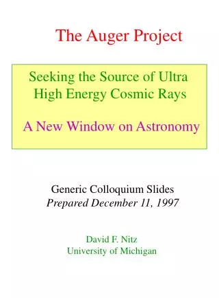 The Auger Project