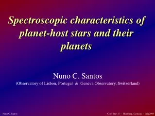 Spectroscopic characteristics of planet-host stars and their planets
