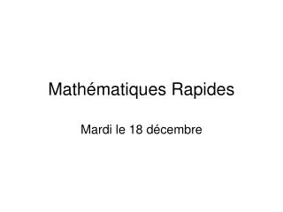 math matiques rapides