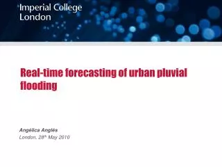 Real-time forecasting of urban pluvial flooding