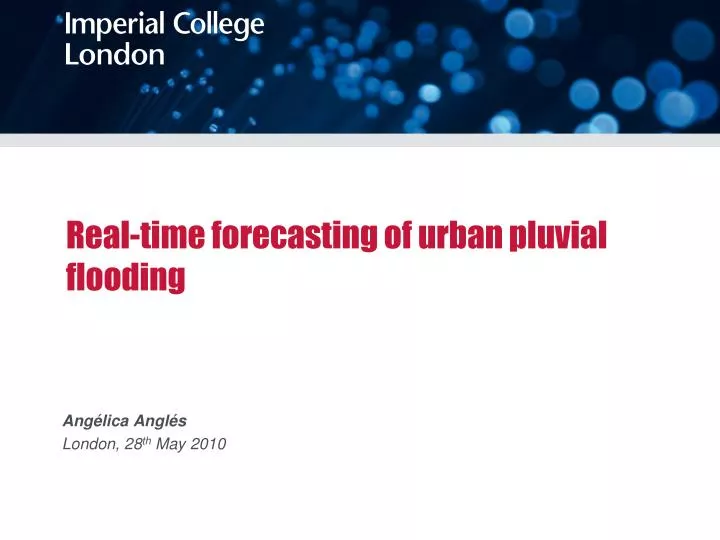 real time forecasting of urban pluvial flooding