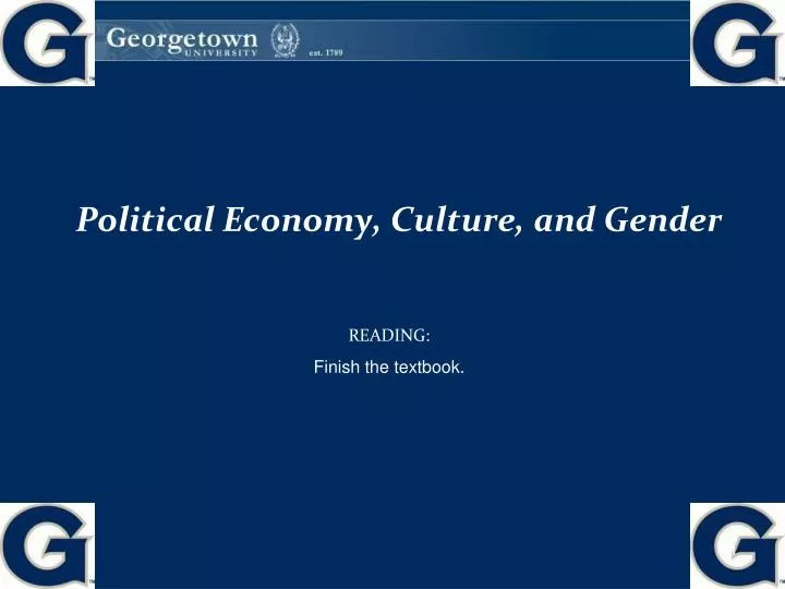 political economy culture and gender