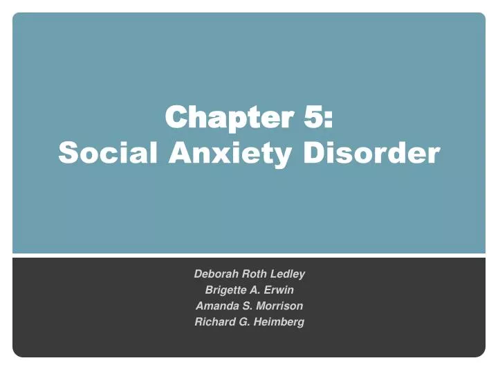 chapter 5 social anxiety disorder