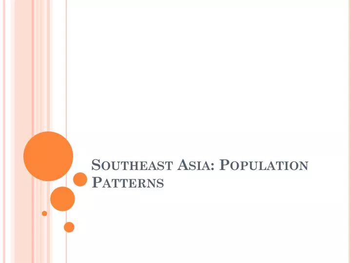 southeast asia population patterns