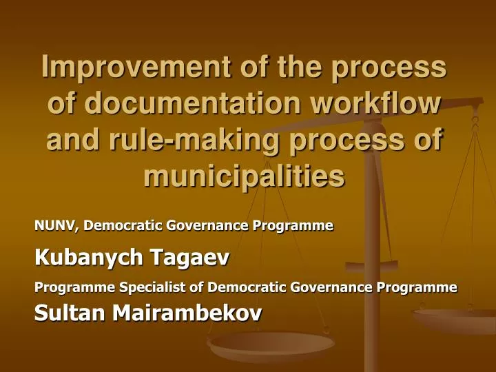 improvement of the process of documentation workflow and rule making process of municipalities