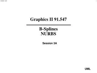Graphics II 91.547 B-Splines NURBS