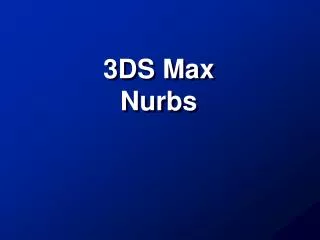 3DS Max Nurbs