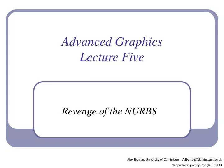 advanced graphics lecture five