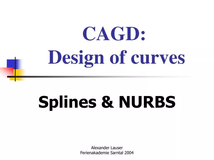 cagd design of curves