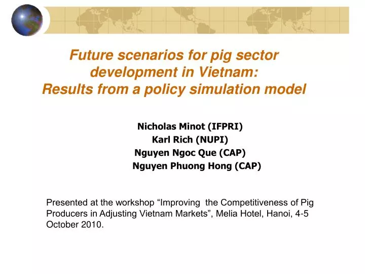 future scenarios for pig sector development in vietnam results from a policy simulation model
