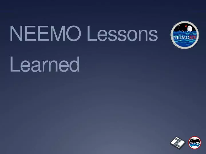 neemo lessons learned