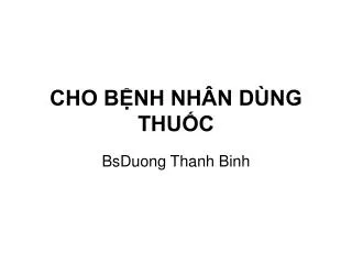 cho b nh nh n d ng thu c