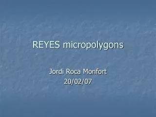 REYES micropolygons