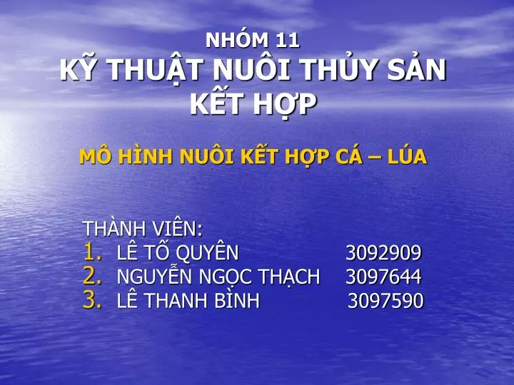 nh m 11 k thu t nu i th y s n k t h p m h nh nu i k t h p c l a