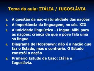 tema da aula it lia iugosl via