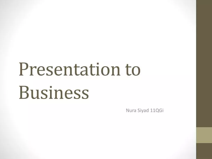 presentation to business