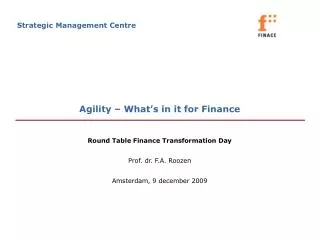 agility what s in it for finance