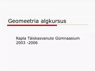 geomeetria algkursus