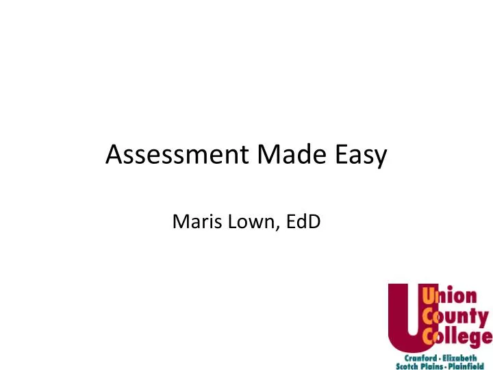 assessment made easy maris lown edd