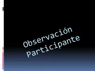 observaci n participante