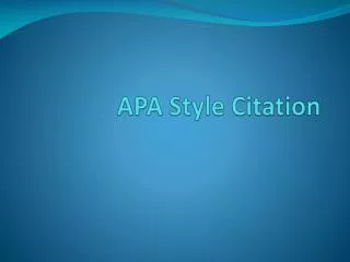 APA Style Citation