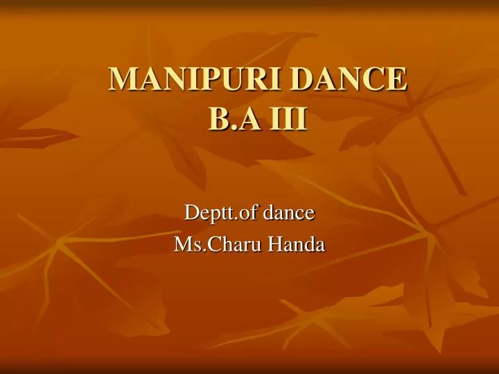 manipuri dance b a iii