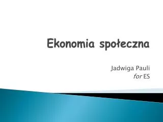 ekonomia spo eczna