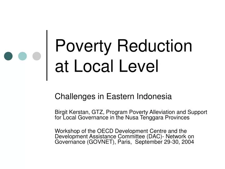 poverty reduction at local level
